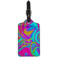 Neon Psychedelic Trippy Print Luggage Tag