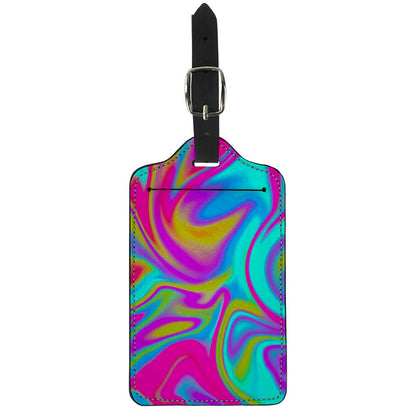 Neon Psychedelic Trippy Print Luggage Tag