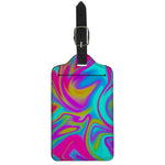 Neon Psychedelic Trippy Print Luggage Tag