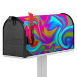 Neon Psychedelic Trippy Print Mailbox Cover