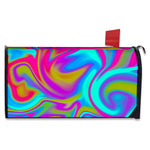 Neon Psychedelic Trippy Print Mailbox Cover