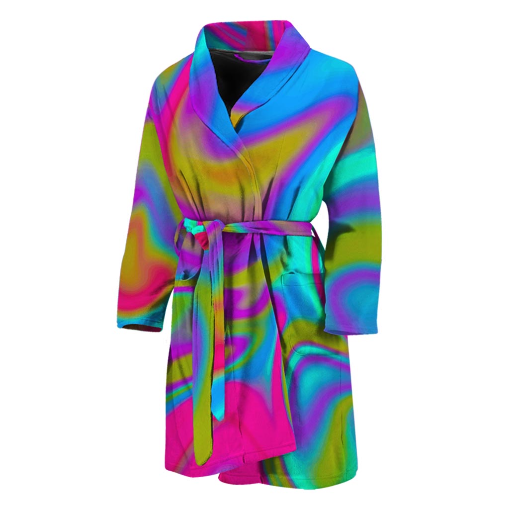 Neon Psychedelic Trippy Print Men's Bathrobe