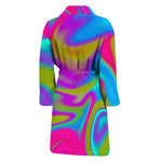 Neon Psychedelic Trippy Print Men's Bathrobe