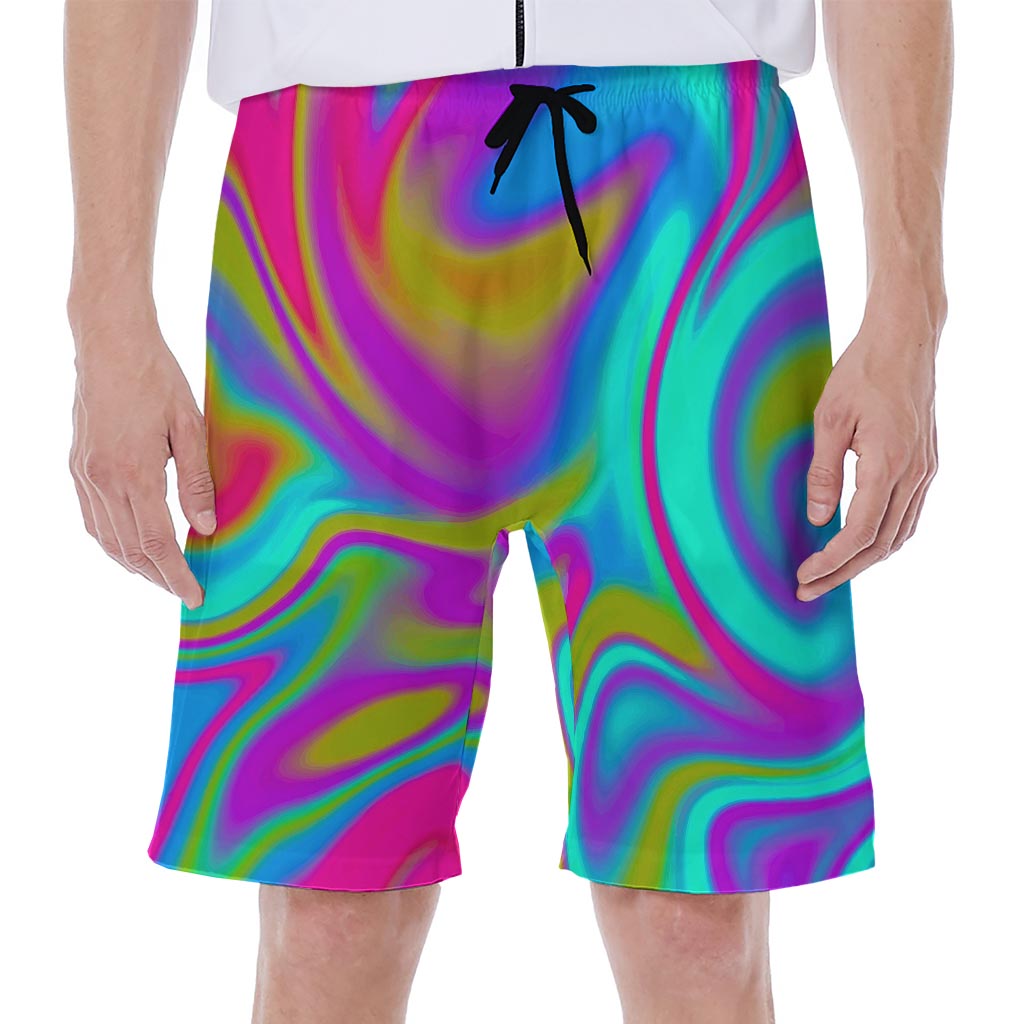 Neon Psychedelic Trippy Print Men's Beach Shorts