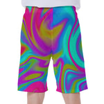 Neon Psychedelic Trippy Print Men's Beach Shorts