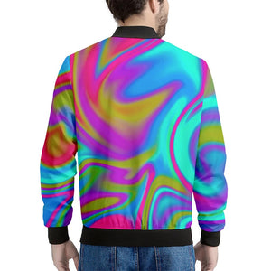 Neon Psychedelic Trippy Print Men's Bomber Jacket