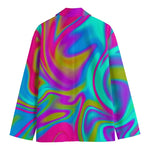 Neon Psychedelic Trippy Print Men's Cotton Blazer