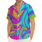 Neon Psychedelic Trippy Print Men's Deep V-Neck Shirt