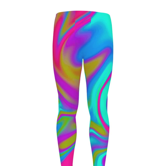 Neon Psychedelic Trippy Print Men's leggings