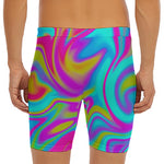 Neon Psychedelic Trippy Print Men's Long Boxer Briefs