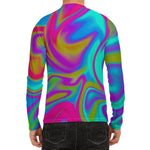 Neon Psychedelic Trippy Print Men's Long Sleeve Rash Guard
