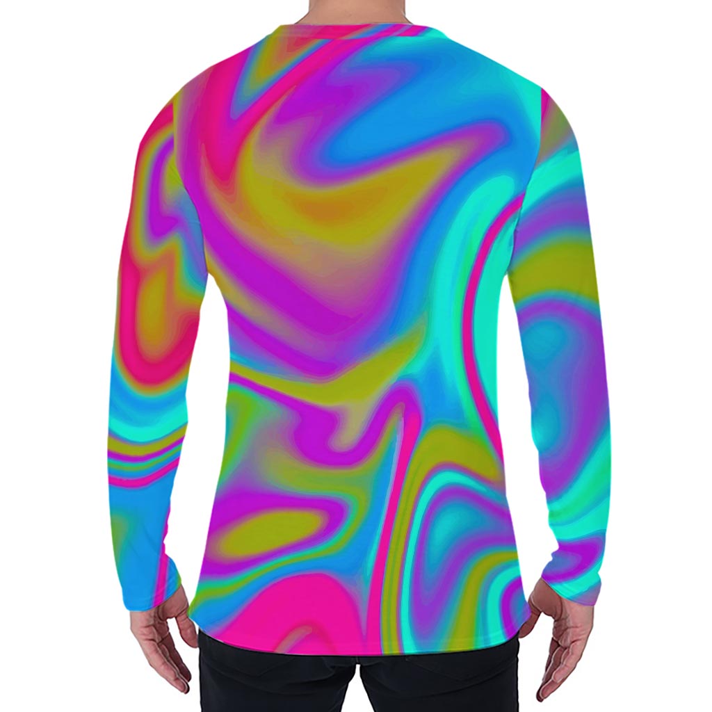 Neon Psychedelic Trippy Print Men's Long Sleeve T-Shirt