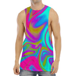 Neon Psychedelic Trippy Print Men's Muscle Tank Top