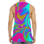 Neon Psychedelic Trippy Print Men's Muscle Tank Top