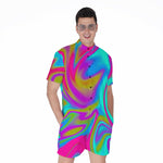 Neon Psychedelic Trippy Print Men's Rompers