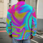 Neon Psychedelic Trippy Print Men's Shirt Jacket