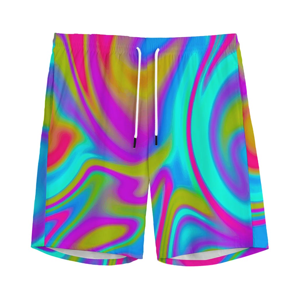 Neon Psychedelic Trippy Print Men's Sports Shorts