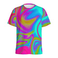 Neon Psychedelic Trippy Print Men's Athletic T-Shirt