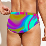 Neon Psychedelic Trippy Print Men's Swim Briefs