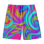 Neon Psychedelic Trippy Print Men's Swim Trunks