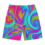 Neon Psychedelic Trippy Print Men's Swim Trunks