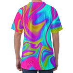 Neon Psychedelic Trippy Print Men's Velvet T-Shirt