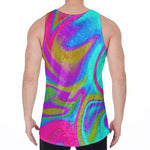 Neon Psychedelic Trippy Print Men's Velvet Tank Top