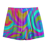 Neon Psychedelic Trippy Print Mesh Shorts