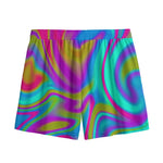 Neon Psychedelic Trippy Print Mesh Shorts