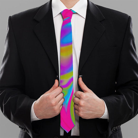 Neon Psychedelic Trippy Print Necktie