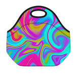 Neon Psychedelic Trippy Print Neoprene Lunch Bag