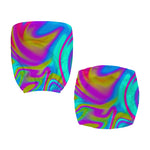 Neon Psychedelic Trippy Print Office Chair Cover