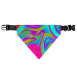 Neon Psychedelic Trippy Print Over The Collar Dog Bandana