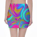 Neon Psychedelic Trippy Print Pencil Mini Skirt