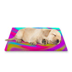 Neon Psychedelic Trippy Print Pet Cooling Mat Cover
