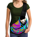 Neon Psychedelic Trippy Print Pet Sling Carrier