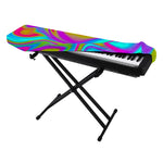 Neon Psychedelic Trippy Print Piano Keyboard Cover