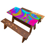 Neon Psychedelic Trippy Print Picnic Table Cover