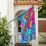 Neon Psychedelic Trippy Print Polyester Flag