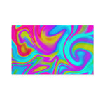 Neon Psychedelic Trippy Print Polyester Flag