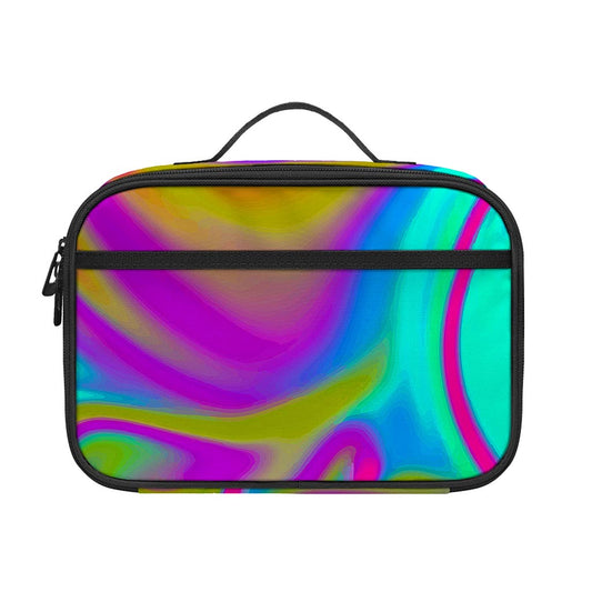 Neon Psychedelic Trippy Print Portable Lunch Bag