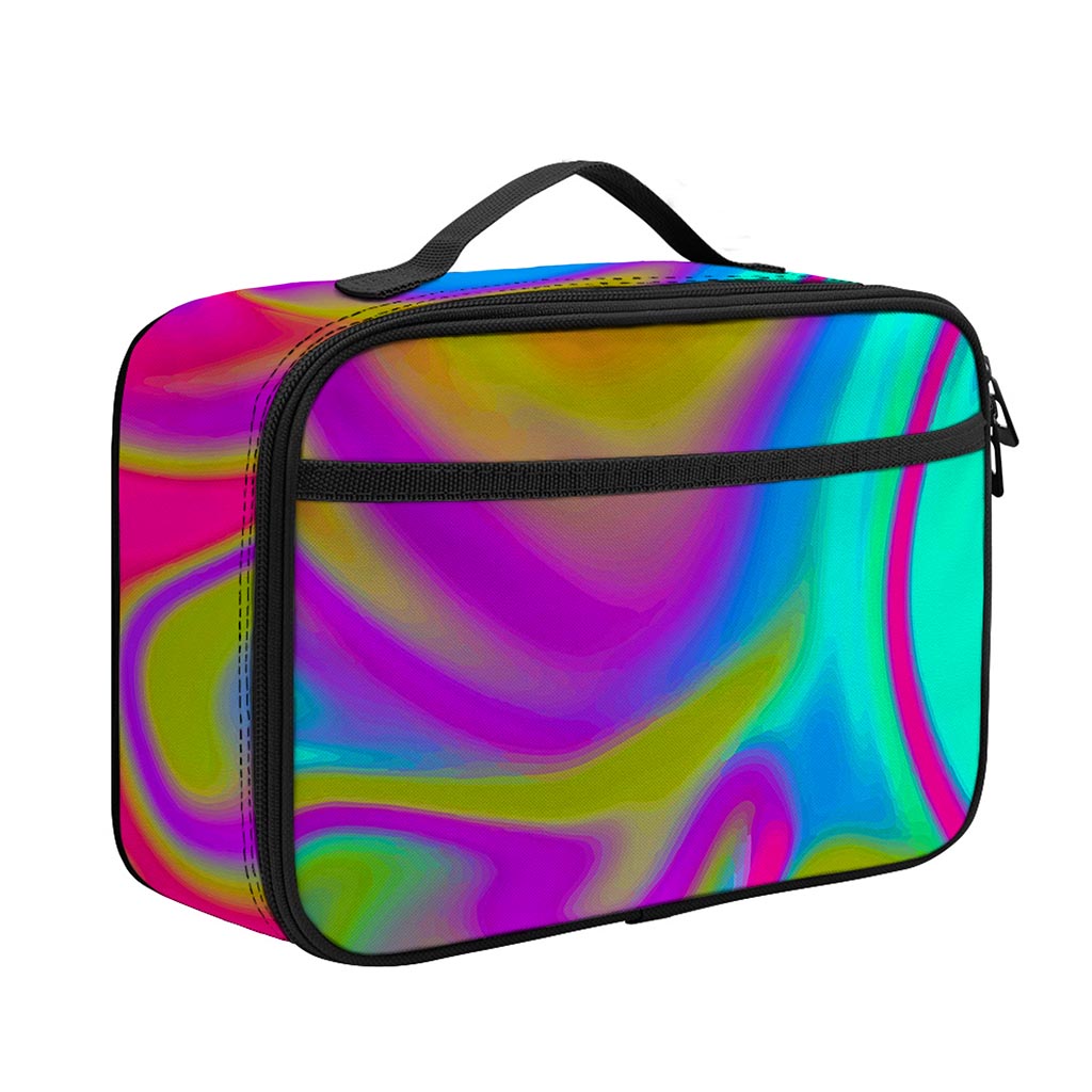 Neon Psychedelic Trippy Print Portable Lunch Bag