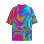 Neon Psychedelic Trippy Print Rayon Hawaiian Shirt