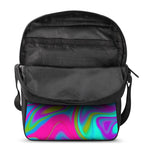 Neon Psychedelic Trippy Print Rectangular Crossbody Bag