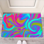 Neon Psychedelic Trippy Print Rubber Doormat