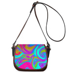 Neon Psychedelic Trippy Print Saddle Bag