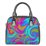 Neon Psychedelic Trippy Print Shoulder Handbag
