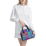 Neon Psychedelic Trippy Print Shoulder Handbag