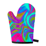 Neon Psychedelic Trippy Print Single Oven Mitt