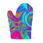 Neon Psychedelic Trippy Print Single Oven Mitt